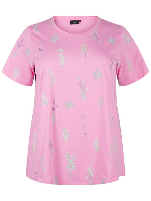 Zizzi Shirts 'Velin'  grøn / lilla / pink