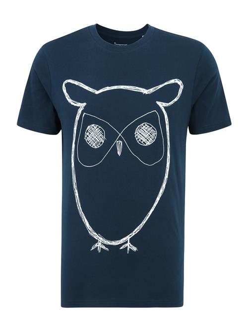 KnowledgeCotton Apparel Bluser & t-shirts 'Big Owl'  navy / hvid