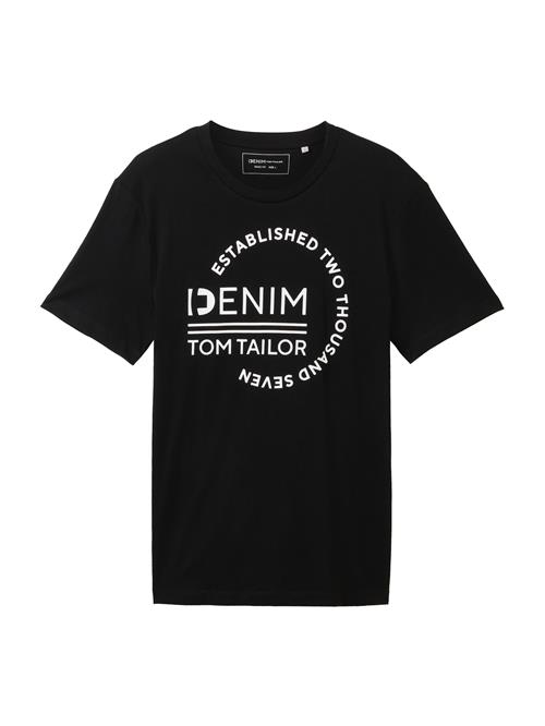 TOM TAILOR DENIM Bluser & t-shirts  sort / hvid