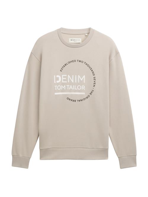 TOM TAILOR DENIM Sweatshirt  beige / sort / hvid