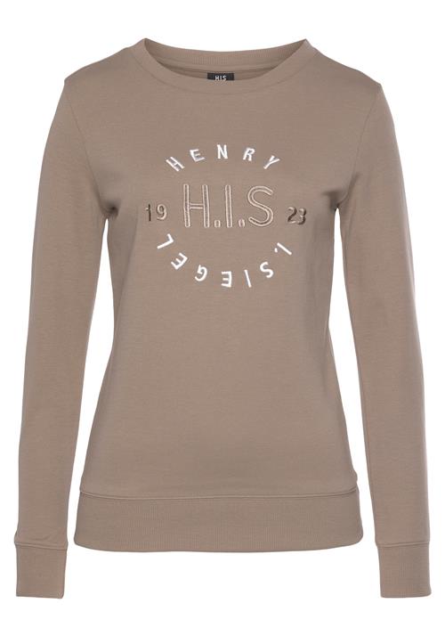 Se H.I.S Sweatshirt  lysebeige / hvid ved About You