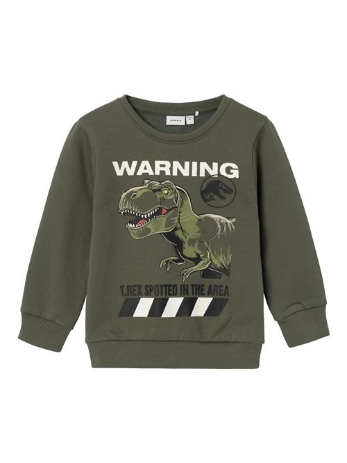 NAME IT Sweatshirt 'Nat Jurassic'  grøn / khaki / sort / hvid