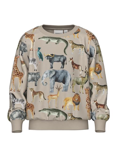 NAME IT Sweatshirt 'Jasen'  mørkebeige / brun / grå / grøn