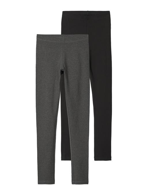 NAME IT Leggings 'NKFVivian'  grå-meleret / sort