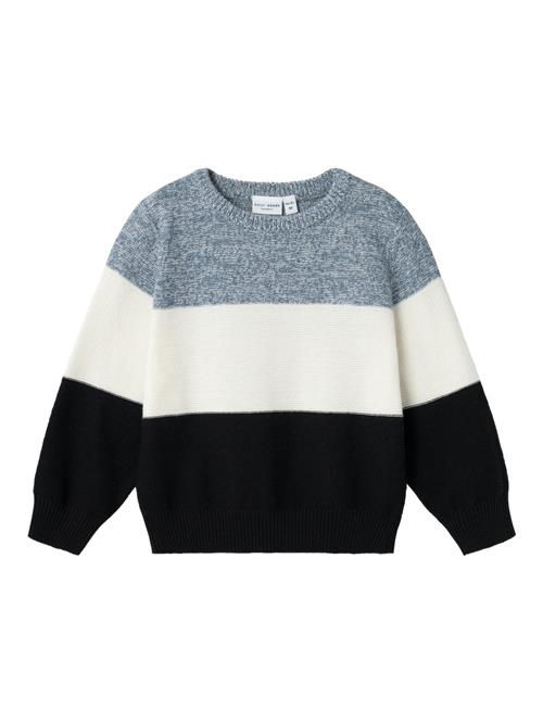 Se NAME IT Pullover 'Vohan'  natblå / blå-meleret / hvid ved About You