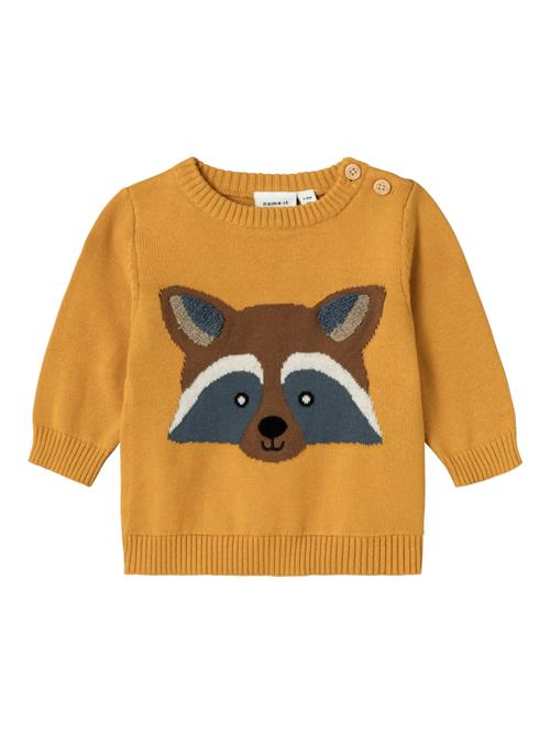 NAME IT Pullover 'Nalle'  brun / sennep / grafit / hvid