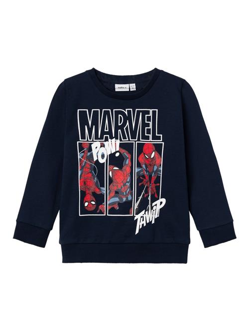 Se NAME IT Sweatshirt 'Jessie Spiderman'  marin / lyseblå / rød / hvid ved About You