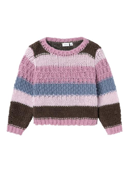 NAME IT Pullover 'NMFORONJA'  opal / brun-meleret / lysviolet / lyserød