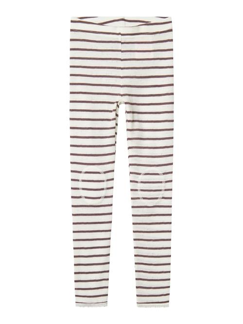 NAME IT Leggings  mørkebrun / hvid