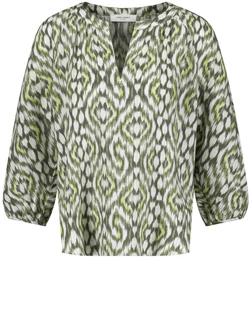 GERRY WEBER Bluse  lysegrøn / mørkegrøn / hvid