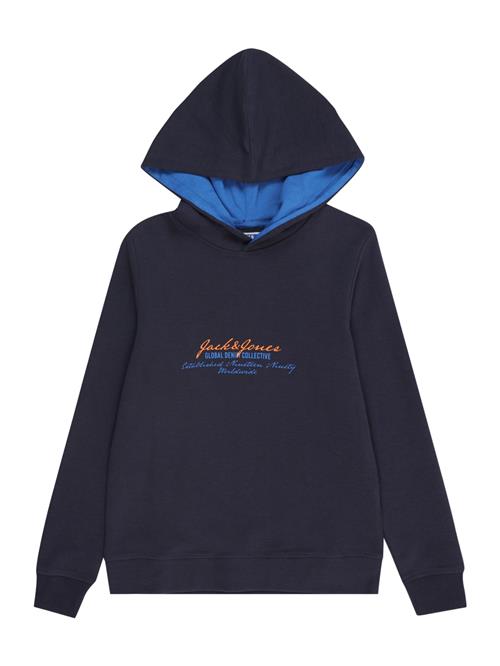 Jack & Jones Junior Sweatshirt 'JJGREAT'  blå / navy / orange