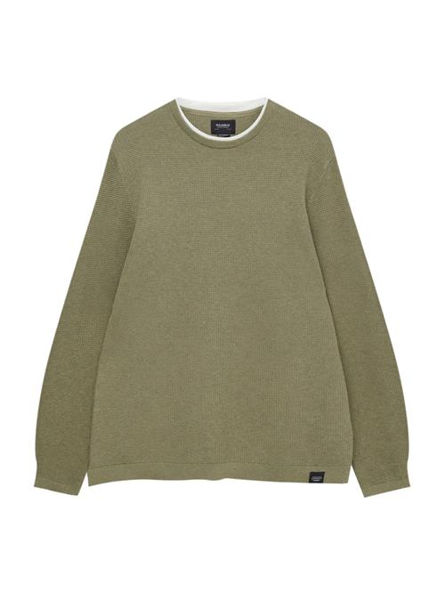 Pull&Bear Pullover  khaki / hvid