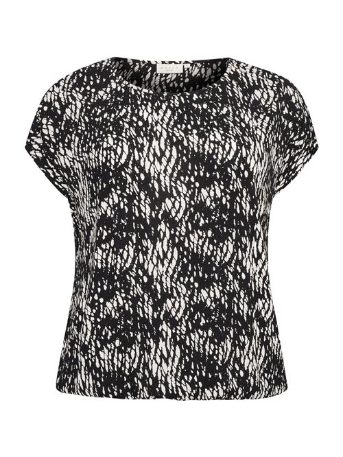 KAFFE CURVE Bluse 'Stanley'  sort / hvid