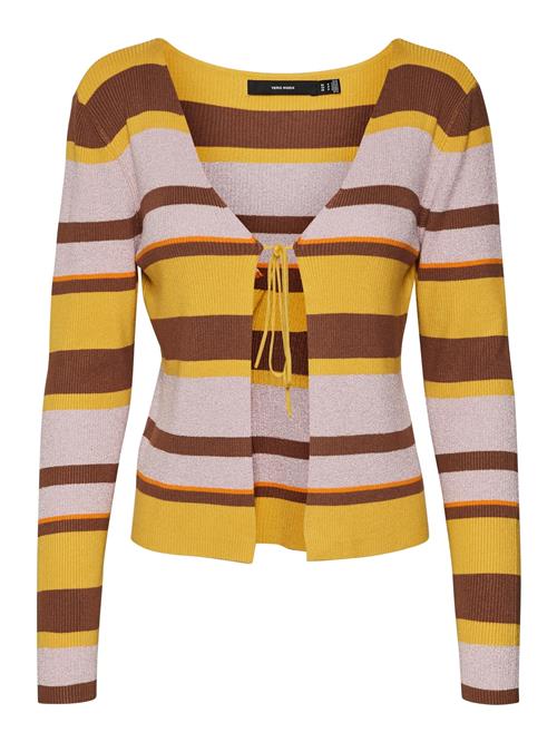 Se VERO MODA Cardigan 'AURA'  brun / gul / lilla ved About You