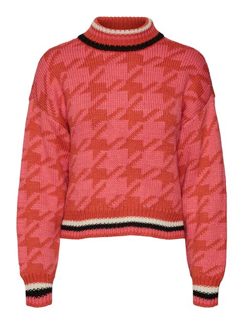 VERO MODA Pullover 'Alecia'  brandrød / melon / sort / hvid