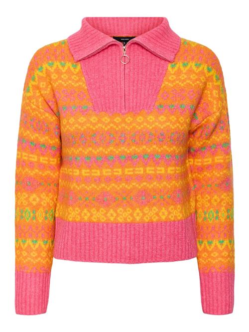 Se VERO MODA Pullover 'GLO'  gul / grøn / orange / pink ved About You