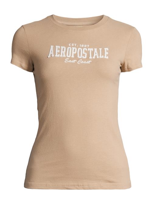 AÉROPOSTALE Shirts  mørkebeige / hvid