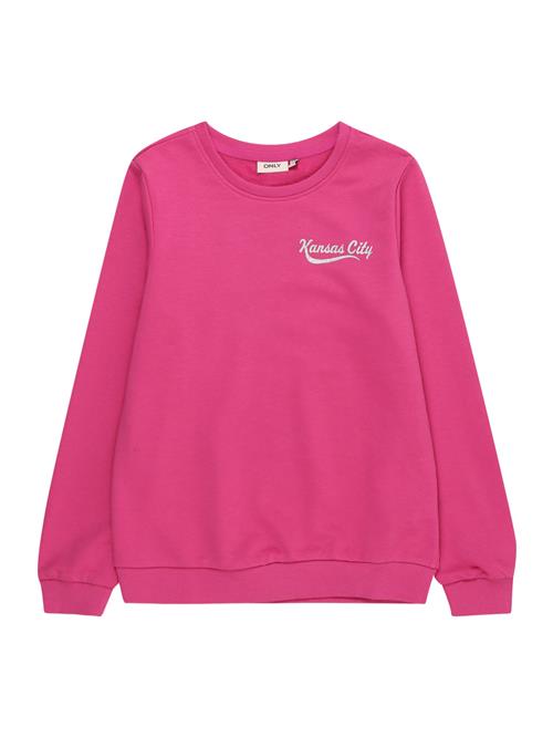 Se KIDS ONLY Sweatshirt  mørk pink / sølv ved About You