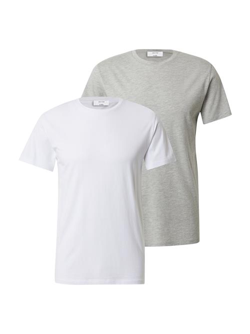 DAN FOX APPAREL Bluser & t-shirts 'Piet'  grå-meleret / hvid