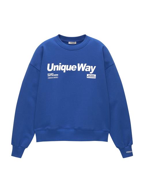 Pull&Bear Sweatshirt  blå / hvid