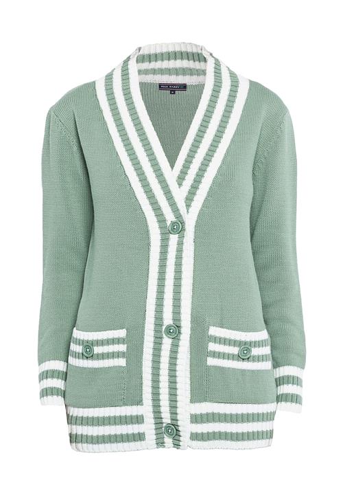 Felix Hardy Cardigan  pastelgrøn / hvid