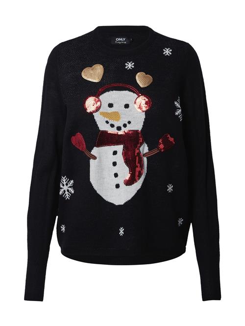 ONLY Pullover 'XMAS Exclusive Snowman'  blandingsfarvet / sort