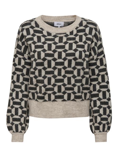 ONLY Pullover 'ONLGeo'  beige-meleret / sort