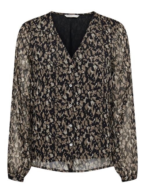 ONLY Bluse 'Luna'  chamois / mørkebeige / sort
