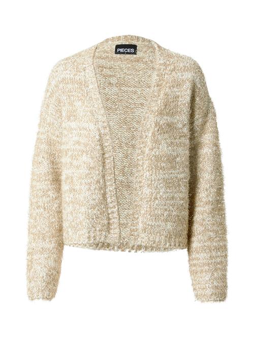 Se PIECES Cardigan 'ARROW'  beige / hvid ved About You