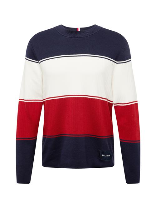 TOMMY HILFIGER Pullover 'MILANO'  marin / kirsebærsrød / hvid