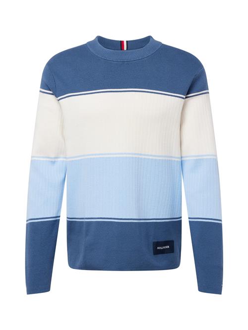 Se TOMMY HILFIGER Pullover 'MILANO'  marin / safir / lyseblå / hvid ved About You