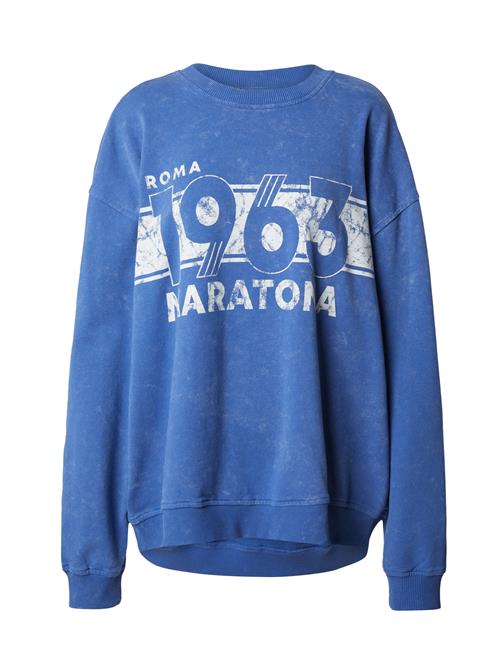 TOPSHOP Sweatshirt '1863 Maratona'  blå / hvid