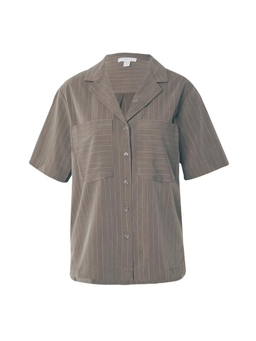 Se TOPSHOP Bluse  taupe / hvid ved About You