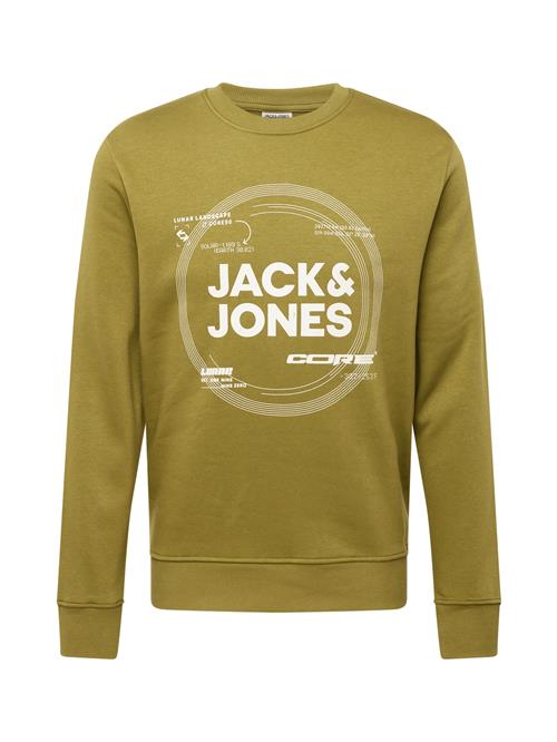 JACK & JONES Sweatshirt 'PILOU'  oliven / hvid