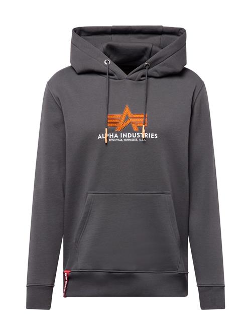 ALPHA INDUSTRIES Sweatshirt  mørkegrå / orange / hvid