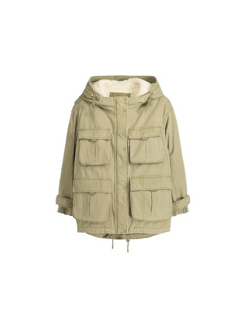 Bershka Vinterparka  khaki / offwhite