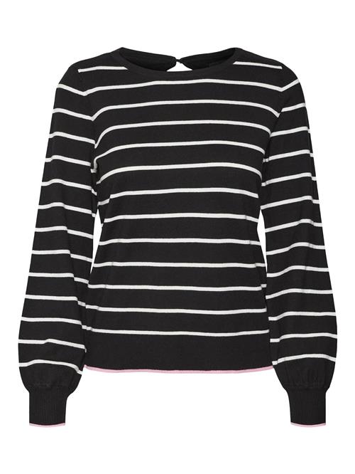 Se VERO MODA Pullover 'VMALMA'  lyserød / sort / hvid ved About You