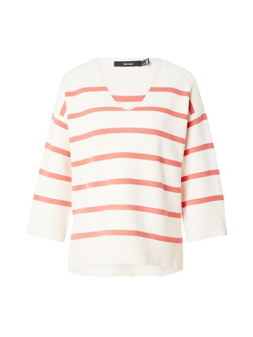 Se VERO MODA Pullover 'SABA'  ecru / rød ved About You