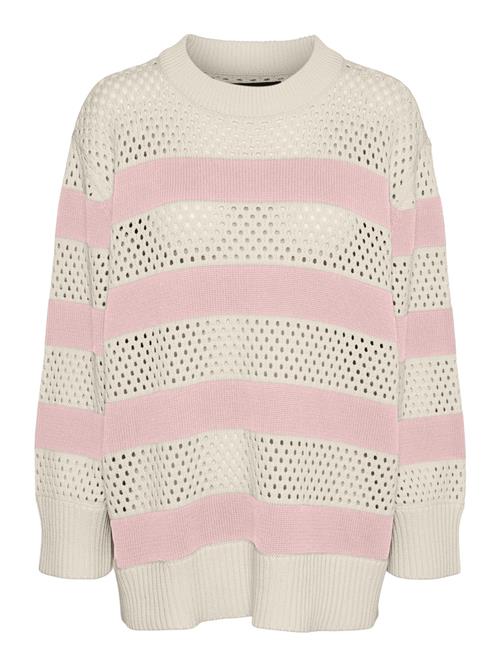 Se VERO MODA Pullover 'ELOUIS'  pink / hvid ved About You