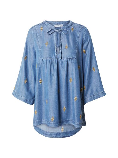 VILA Bluse 'SOLENE'  blue denim / curry