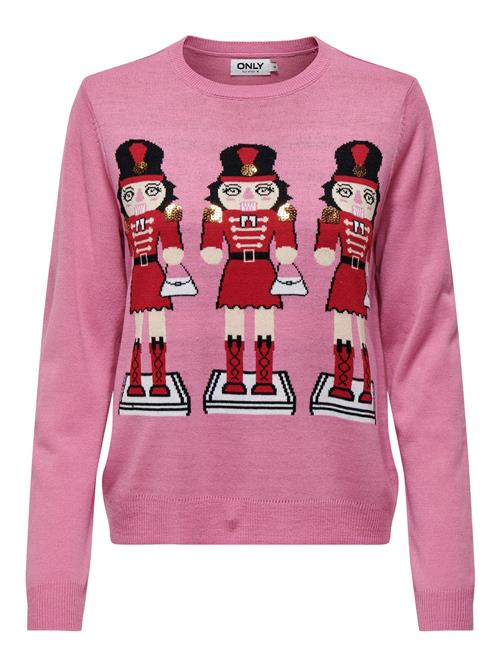 ONLY Pullover 'XMAS GIRLS'  nude / lys pink / rød / sort