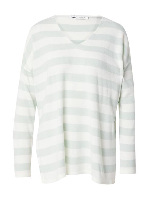 Se ONLY Pullover 'AMALIA'  pastelgrøn / hvid ved About You