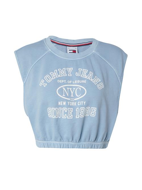 Se Tommy Jeans Sweatshirt 'Varsity'  lyseblå / hvid ved About You