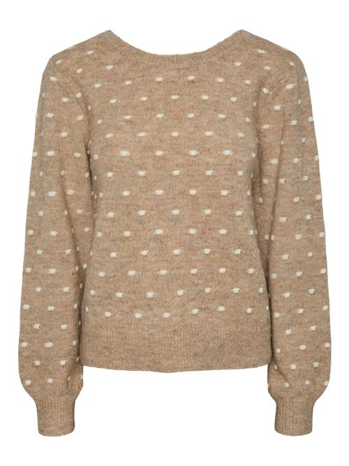 Se PIECES Pullover 'JESSICA'  mørkebeige / hvid ved About You