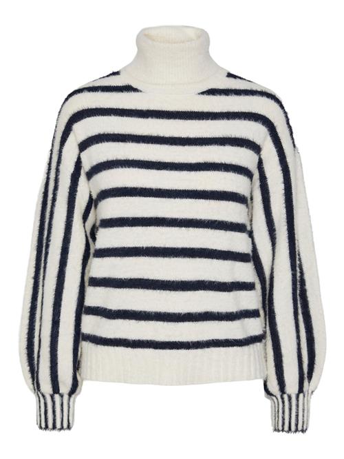 Se PIECES Pullover 'SMIA'  navy / hvid ved About You