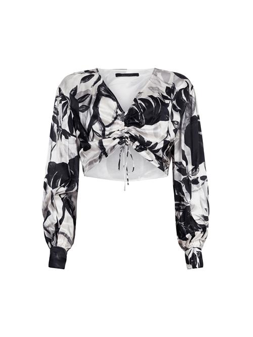 Se AllSaints Bluse 'CARLA'  grå / sort / hvid ved About You