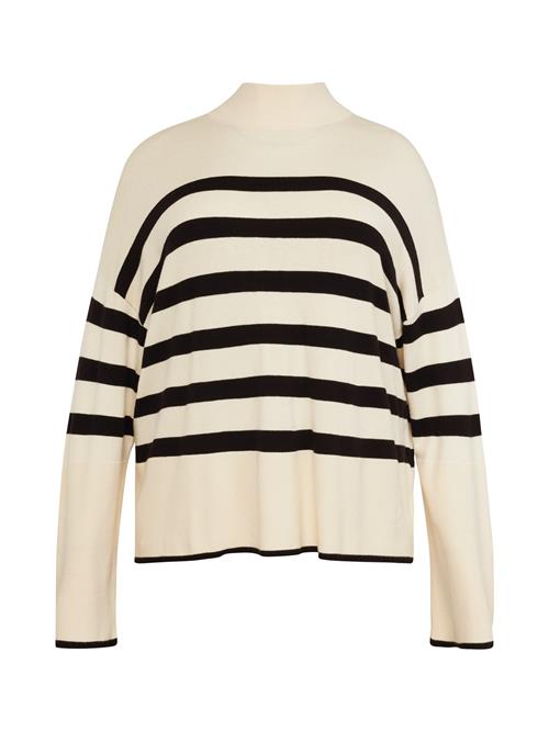 Se Vero Moda Curve Pullover 'HAPPINESS'  beige / sort ved About You