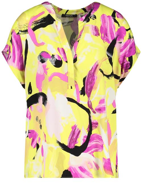 TAIFUN Bluse  gul / grå / neonpink / sort