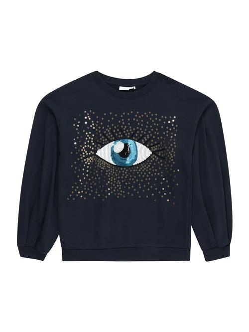 Se NAME IT Sweatshirt 'BITIA'  turkis / safir / guld / hvid ved About You