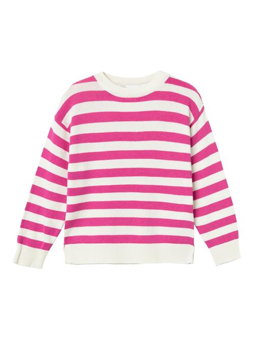 NAME IT Pullover 'Viranja'  mørk pink / hvid